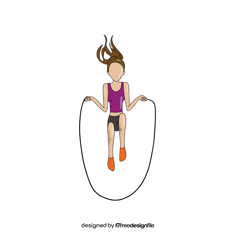 Jumping with jump rope cartoon clipart