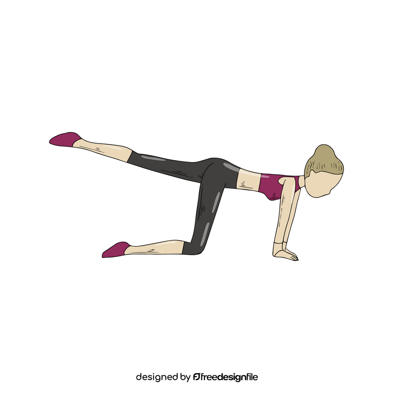 Girl doing gymnastics cartoon clipart