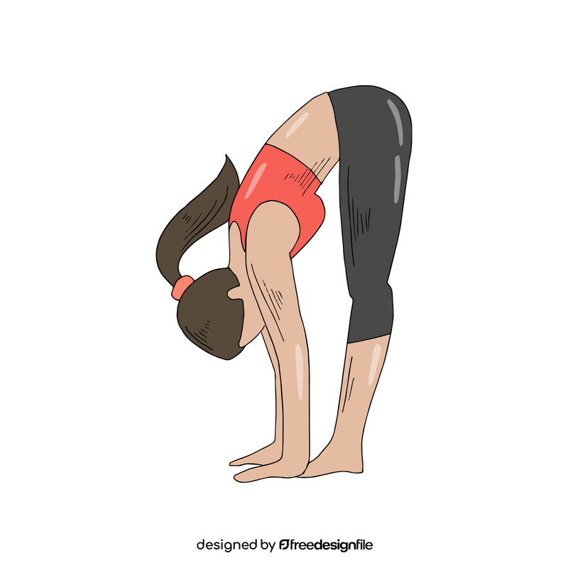 Cartoon girl doing gymnastics clipart