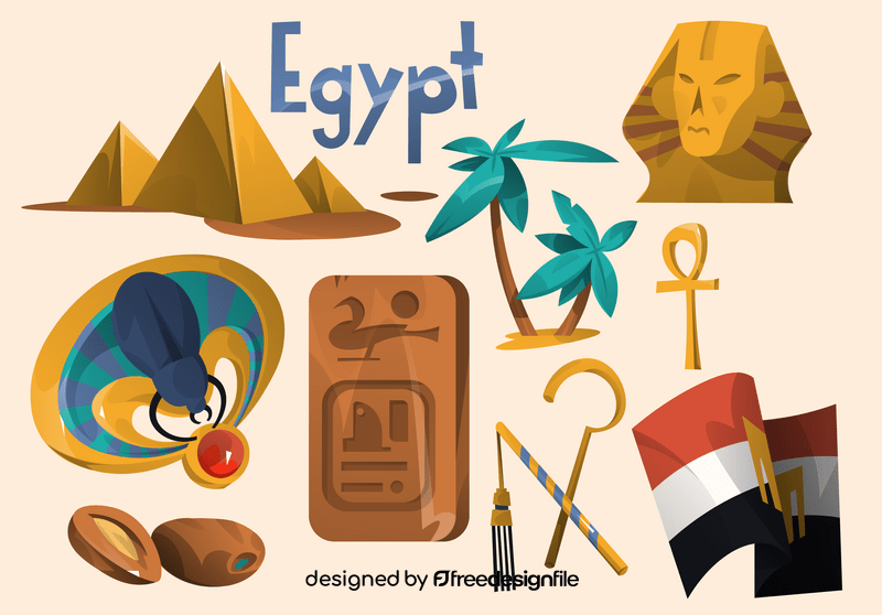 Egypt icon set vector