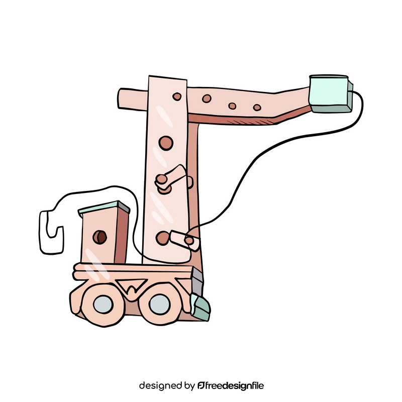 Wooden crane toy clipart