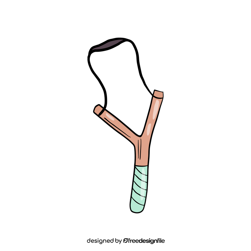 Slingshot wooden toy cartoon clipart