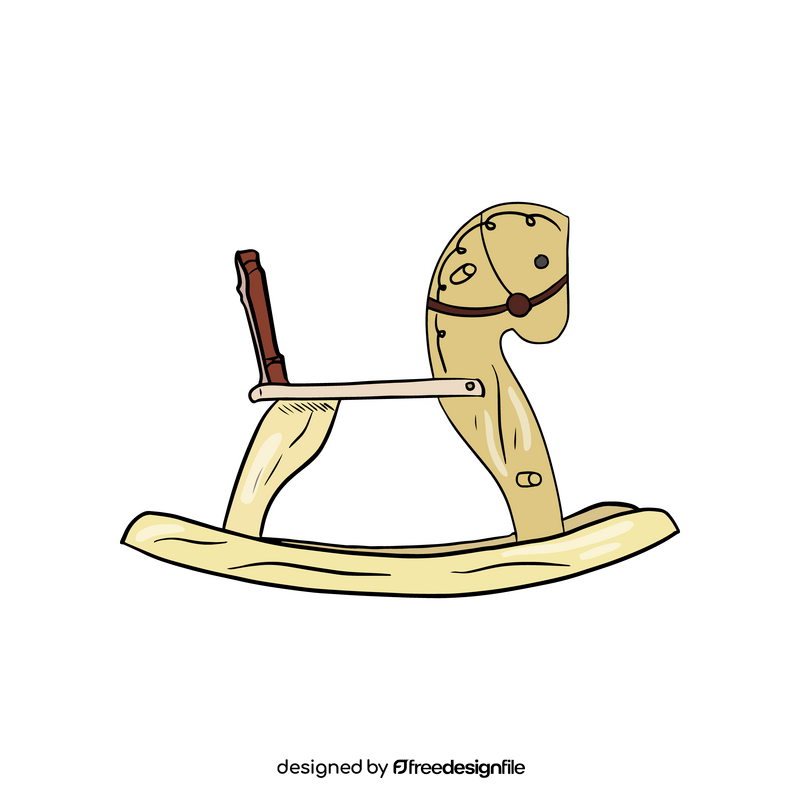 Wooden rocking horse toy for kids clipart