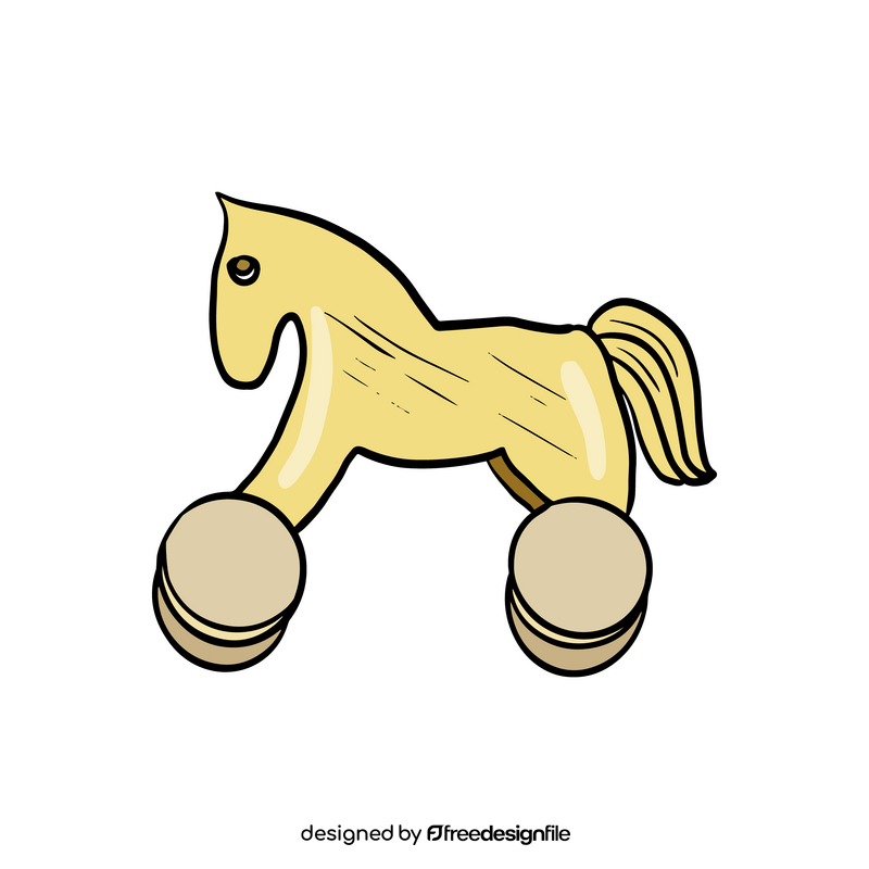 Free wooden horse toy clipart