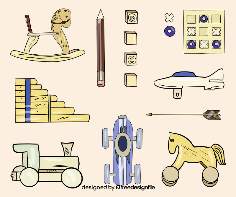 Free wooden toys vector