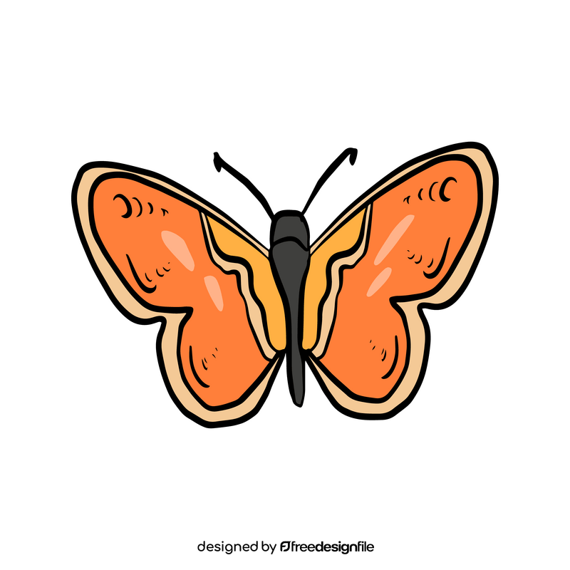 Orange butterfly clipart