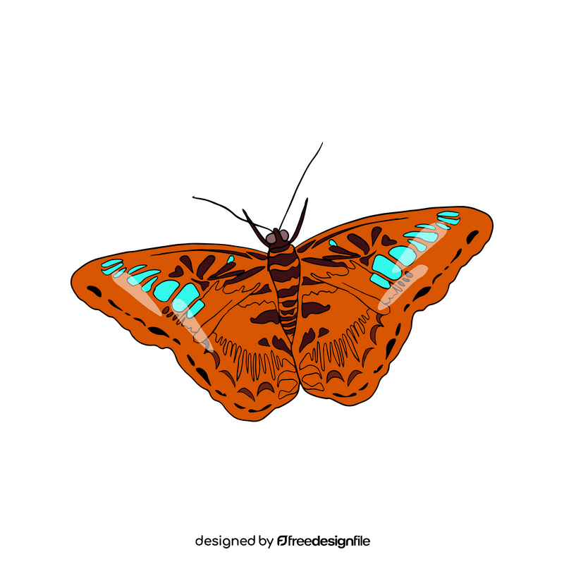 Free orange butterfly clipart