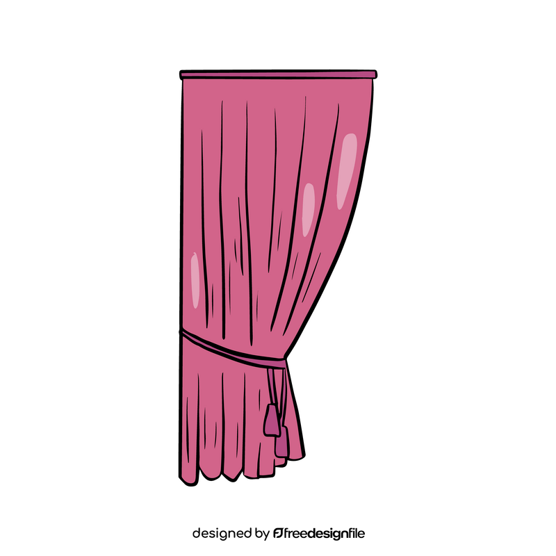 Pink curtain illustration clipart