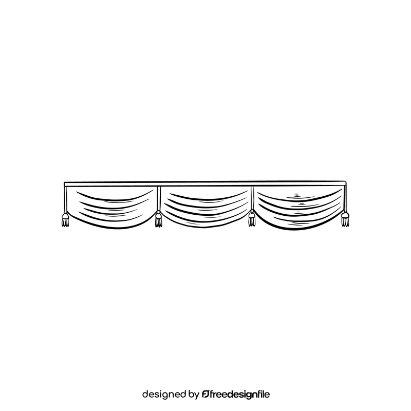 Curtains black and white clipart