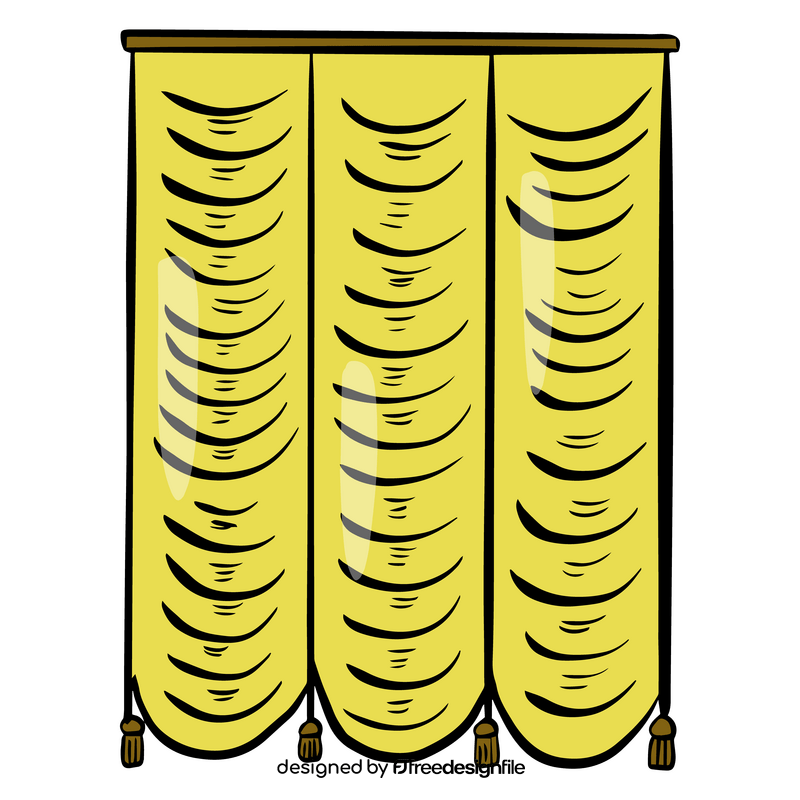 Yellow curtain cartoon clipart