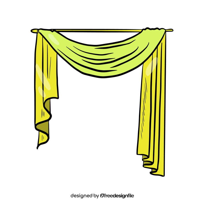 Yellow curtain clipart