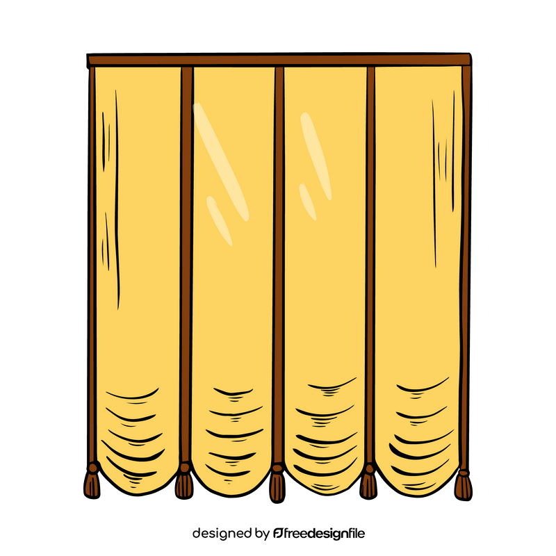 Orange curtains drawing clipart