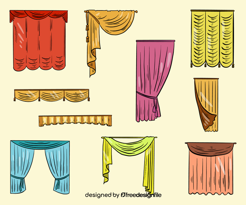 Curtains vector