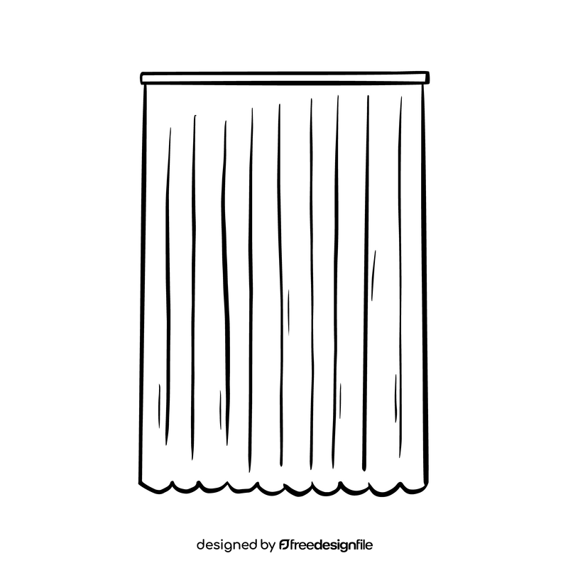 Curtain black and white clipart