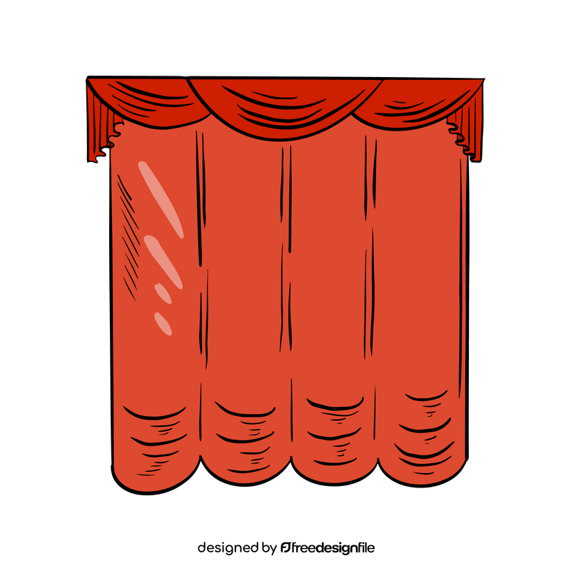 Red curtains clipart