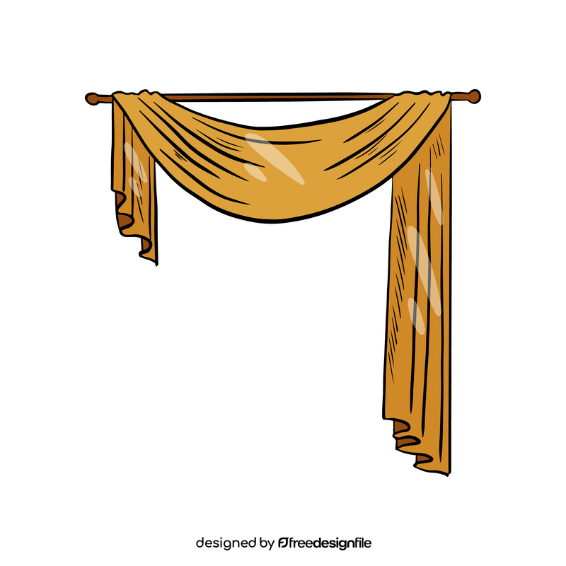 Orange curtains drawing clipart