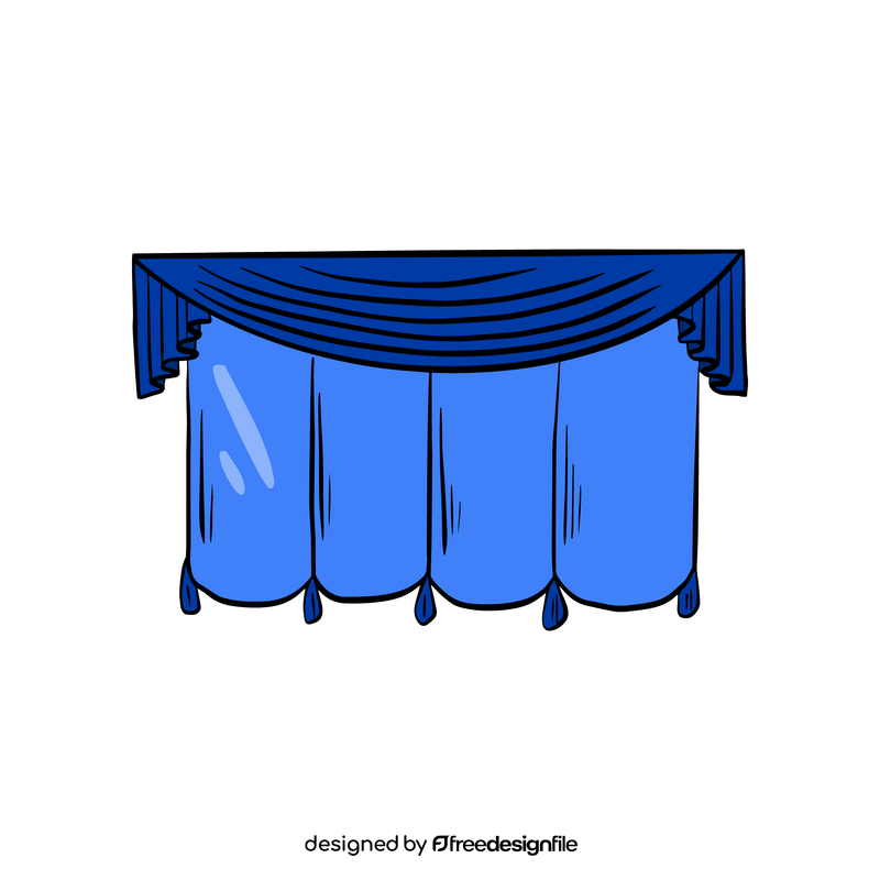 Blue curtain illustration clipart