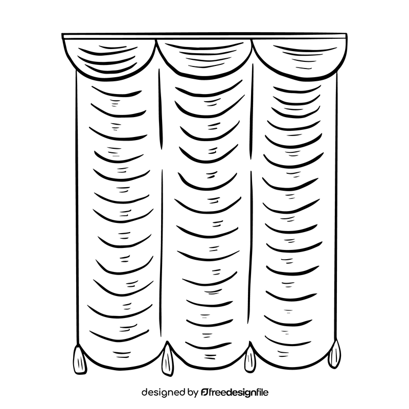 Curtain black and white clipart