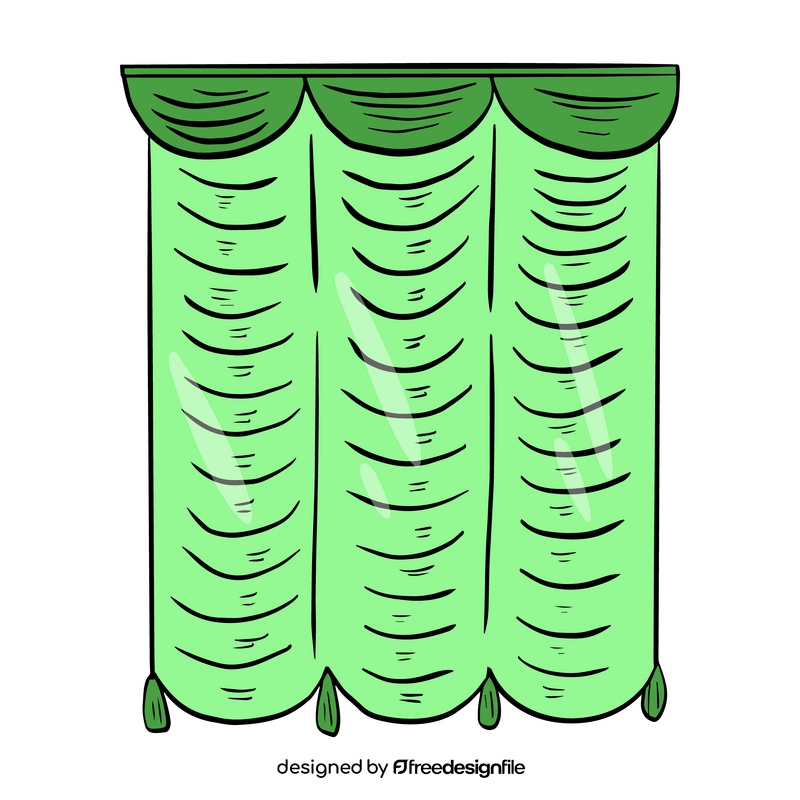 Green curtain clipart