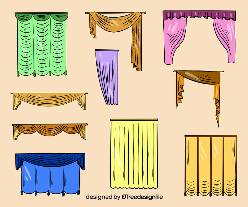 Free curtains vector