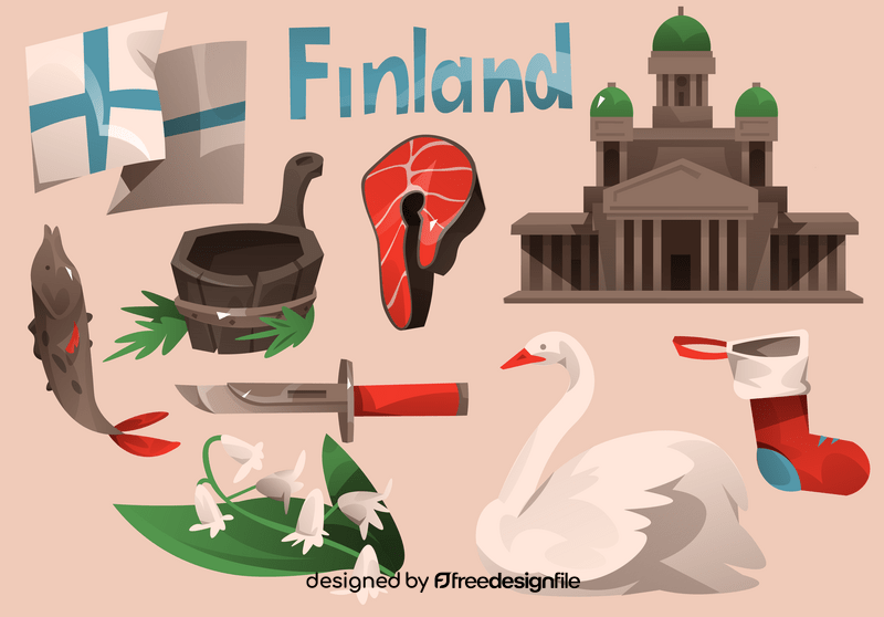 Finland icon set vector