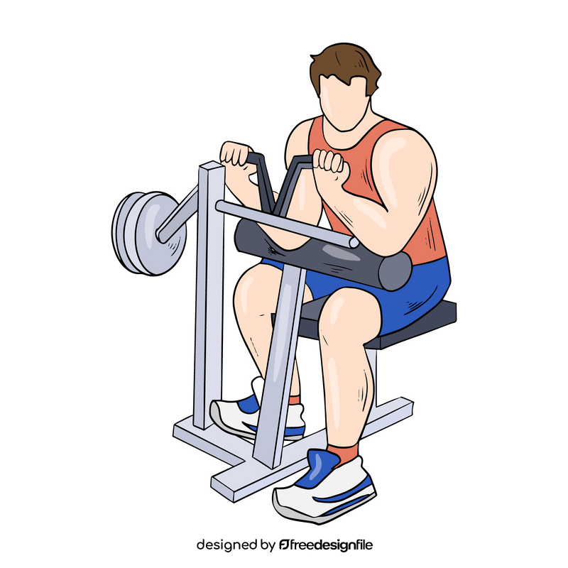 Man in gym drawing clipart