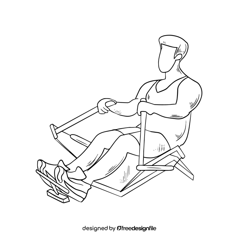 Man in gym cartoon black and white clipart