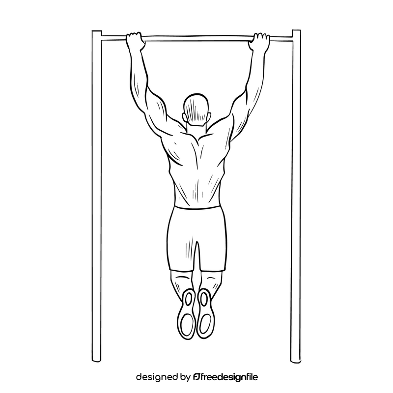 Pullups illustration black and white clipart