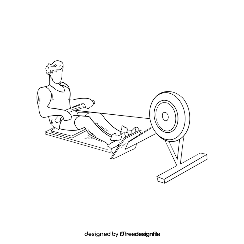 Gym training black and white clipart