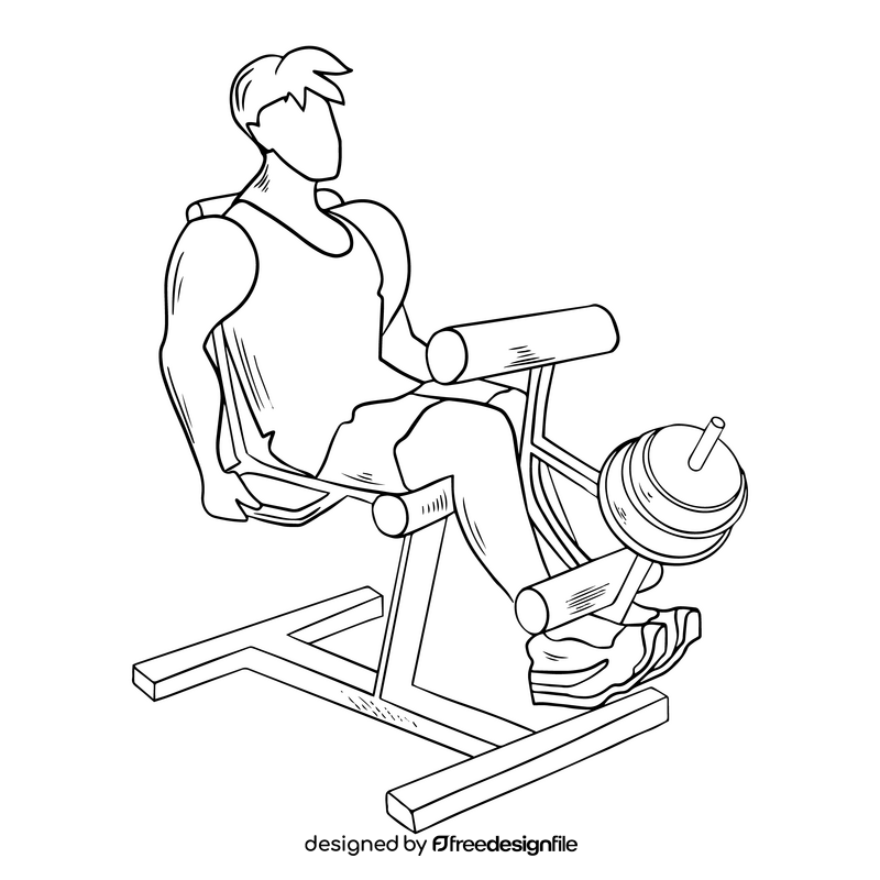 Free gym training black and white clipart