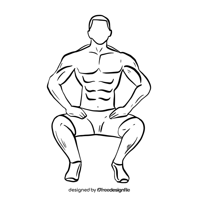 Squats black and white clipart