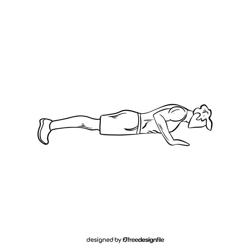 Fitness, exercise black and white clipart