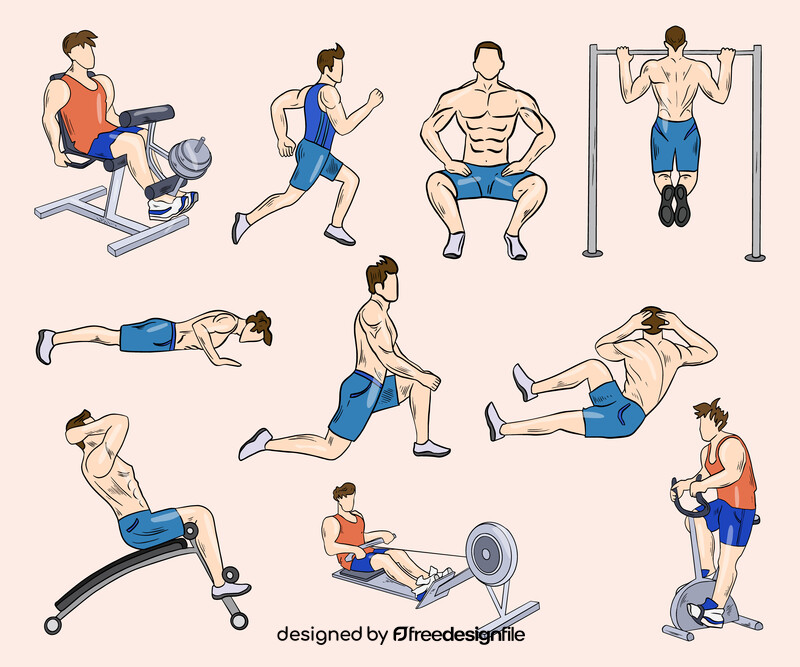 Gym exercise vector