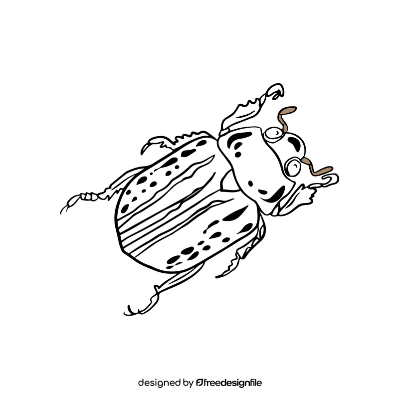 Bug illustration black and white clipart