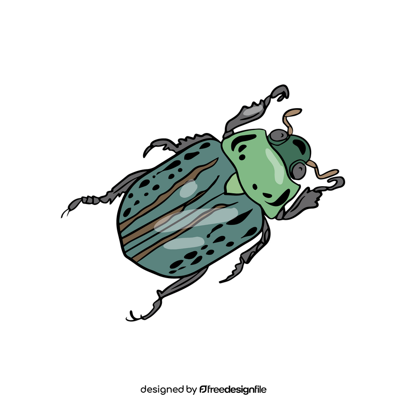 Green bug illustration clipart