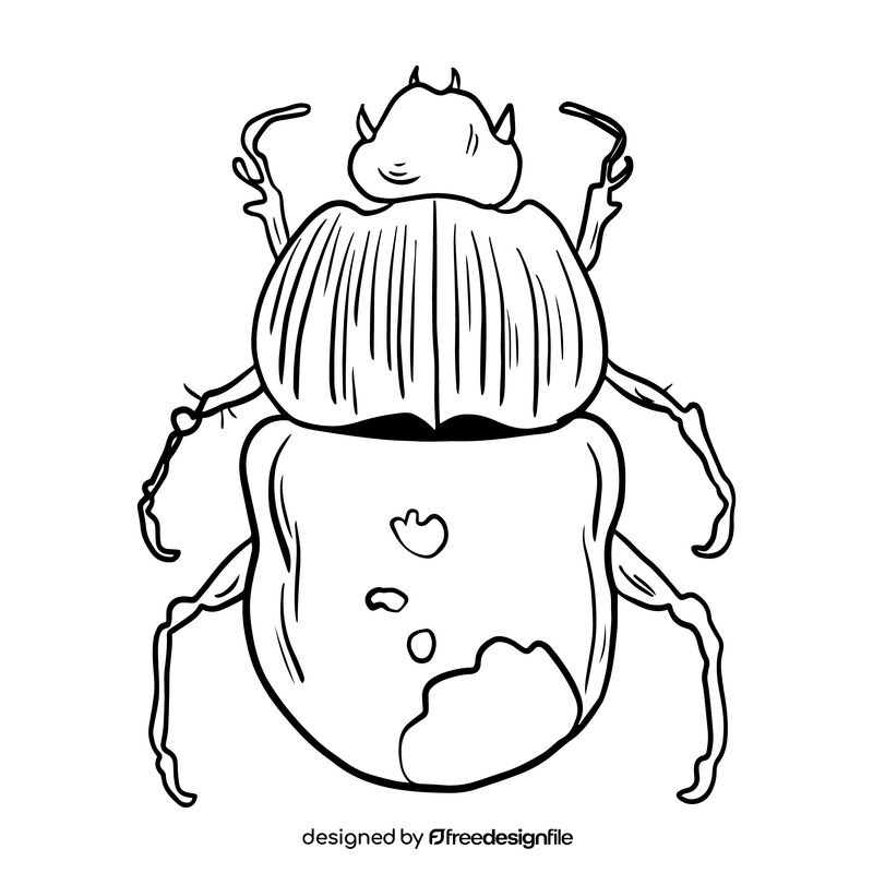 Bug black and white clipart