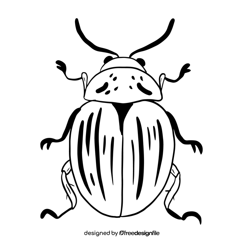 Bug black and white clipart