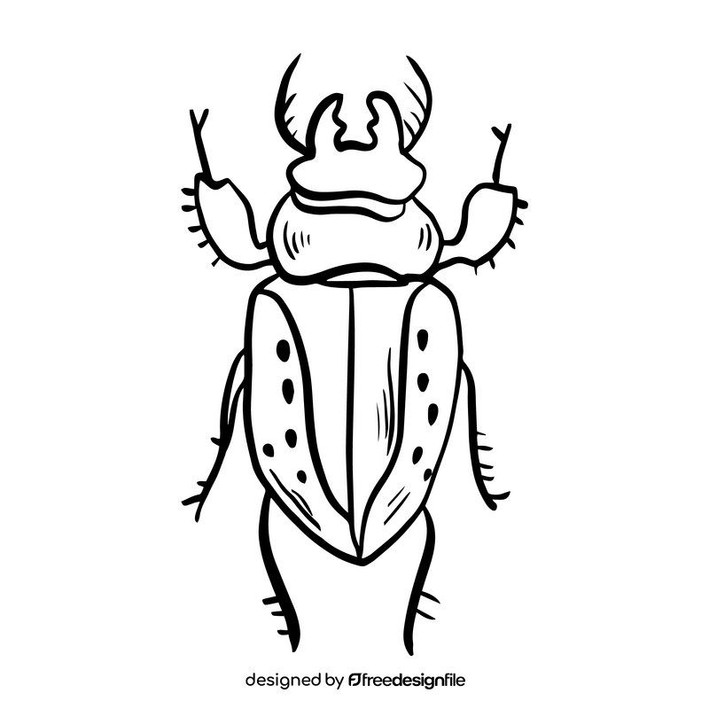 Bug black and white clipart