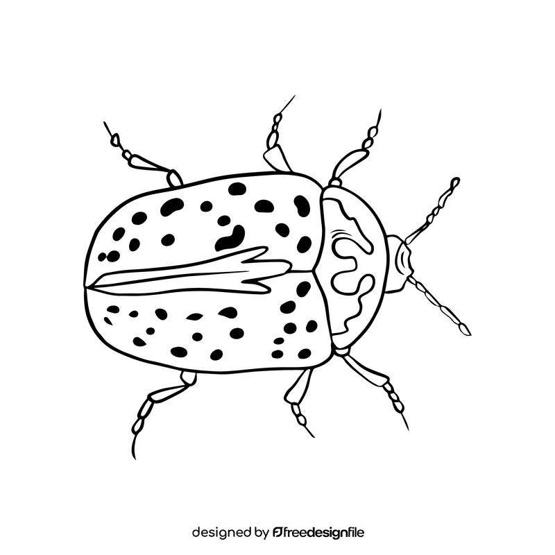 Bug cartoon black and white clipart