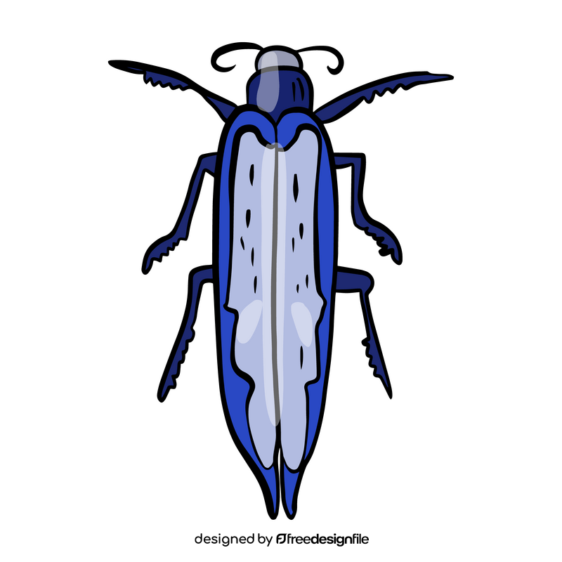 Blue bug drawing clipart