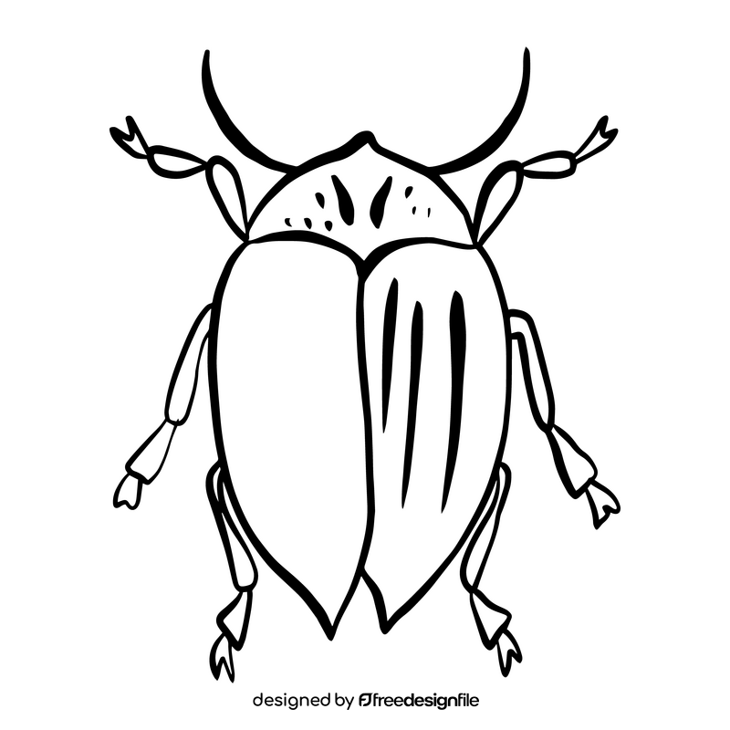 Bug black and white clipart