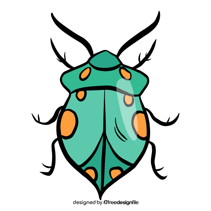 Green bug drawing clipart