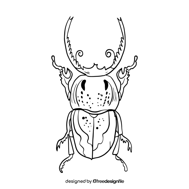 Bug black and white clipart