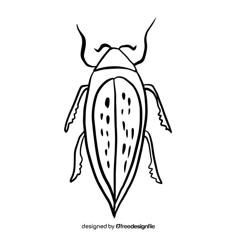 Bug black and white clipart