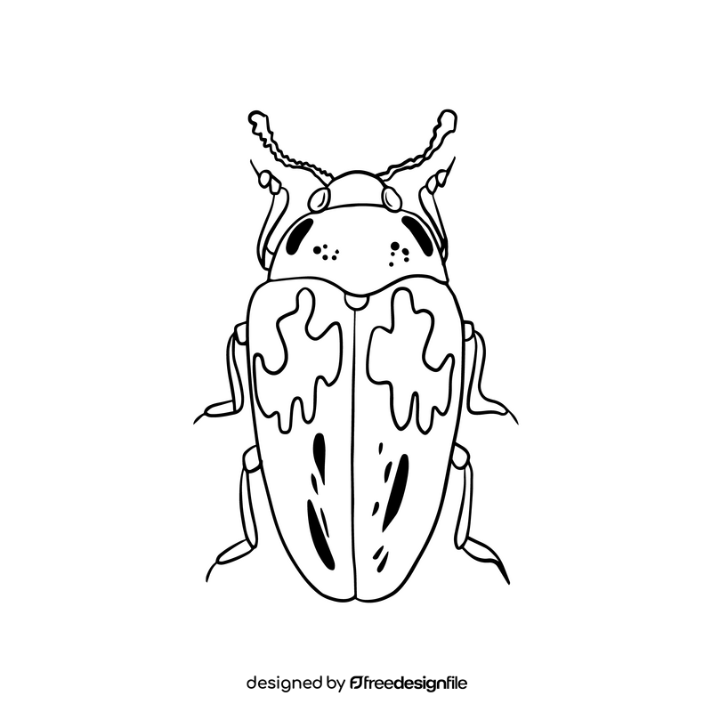 Bug black and white clipart