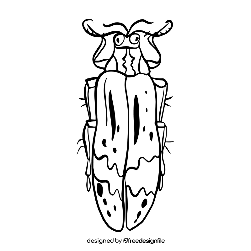 Bug black and white clipart