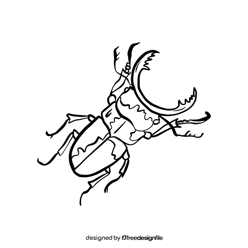 Bug illustration black and white clipart