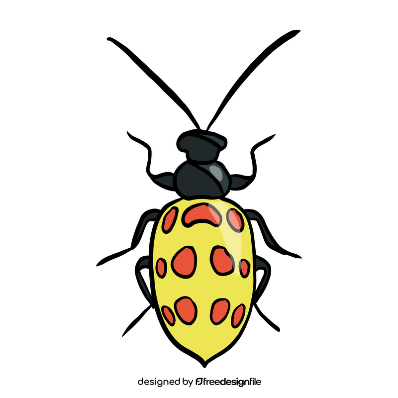 Yellow bug drawing clipart