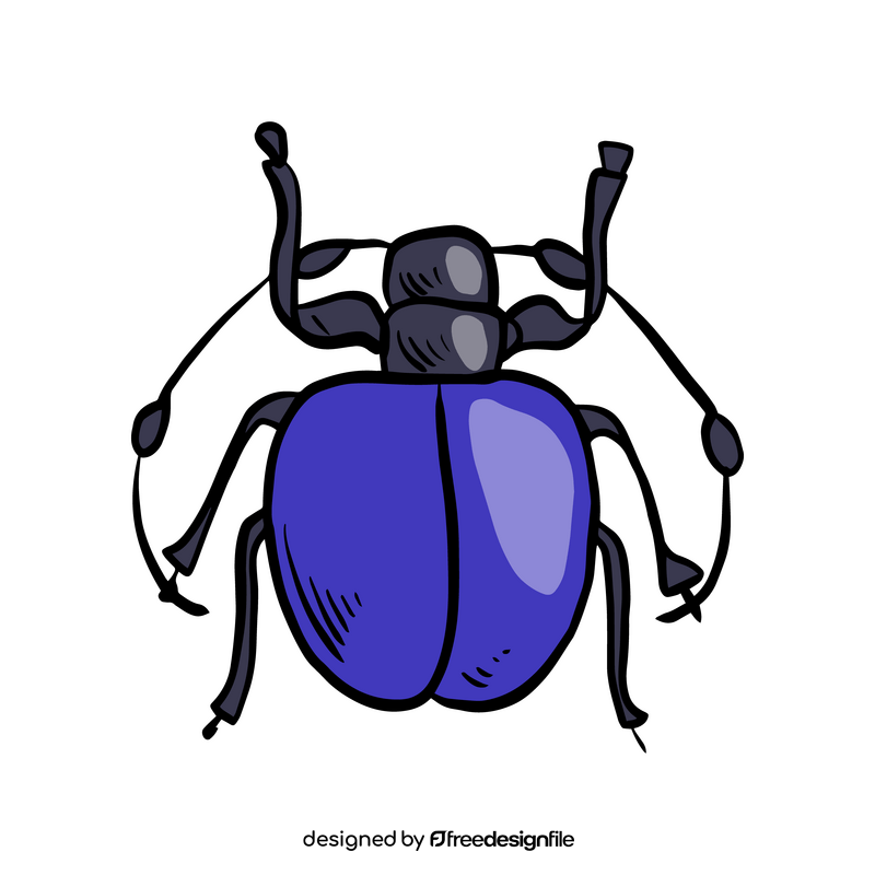 Blue bug drawing clipart