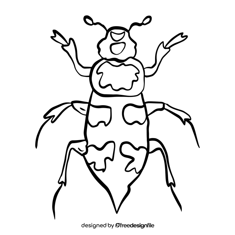 Bug black and white clipart